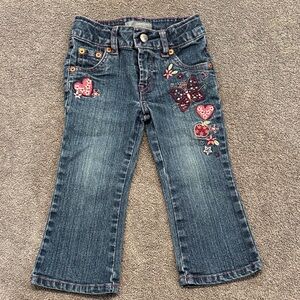 Vintage Levi's Kids Blue Jeans with Colorful Embroidery
